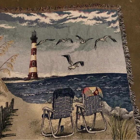 Beautiful Beach Scene Tapestry Blanket - Picture 2 of 4